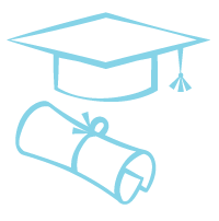 Cap and diploma icon